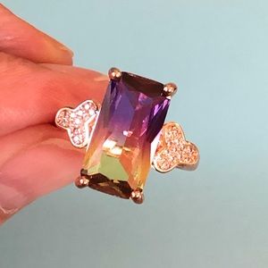💜 Faux Ametrine Statement Ring 💜